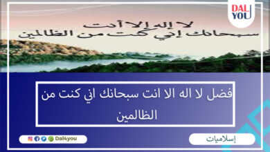 فضل لا إله إلا أنت سبحانك إني كنتُ من الظالمين